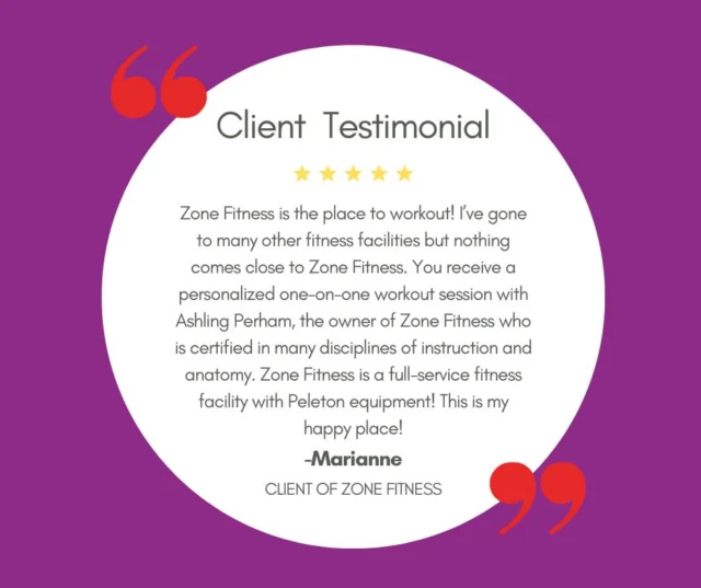 Happy Testimonial Tuesday! We love hearing what our fabulous clients are saying! ⭐️💪 

We would love for you to also leave a google review for us! See you in the studio!👟👟🤸‍♀️

#testimonialtuesday #zonefitnesschelmsford #personaltraining #getmotivated #chelmsfordma